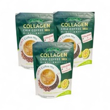 3 PACKS FITGUM Original Collagen Chia Coffee - 11 in 1 Coffee Mix-New Packaging