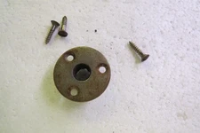 Original Edison Diamond Disc Escutcheon Plate & Mounting Screws In Nickel Finish