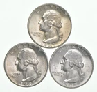 Choice Unc 1947 P+D+S Washington Quarter Gem BU Collection Lot Set *9438