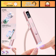 Cordless Handheld UV Nail Lamp with Stand - Rechargeable, Fast Curing, LCD Displ