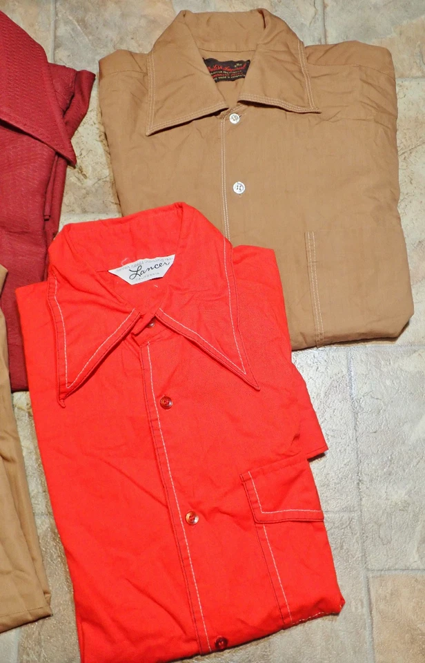 Para Hombres M Lote De 8 Camisas Discoteca De Colección Cuello Punta Daga Años 60 70 Rockabilly Foto 4 de 4