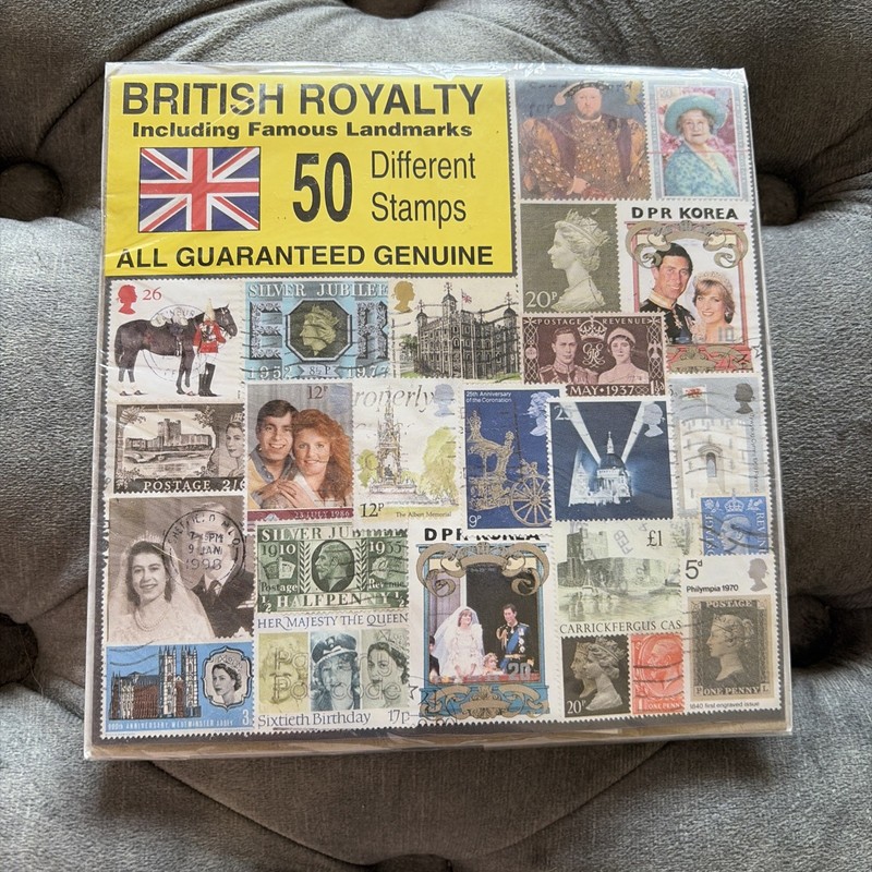 STAMP COLLECTION 50 DIFFERENT BRITISH ROYALTY STAMPS 