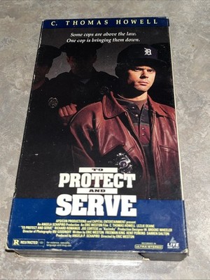 TO PROTECT AND SERVE (1992)  VHS Live C. Thomas Howell Vigilante Cop **TESTED**