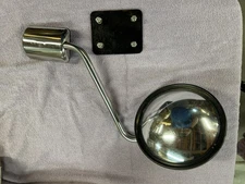 Peterbilt 387 Velvac K-10 Hood Mounted Stainless Steel Spot Mirror Assembly Used