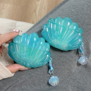For AirPods 1 2 3 4 Pro 2 Kawaii Ins Ocean Seashell Glossy Protective Ear Cover