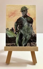 MP Soldier - Original OOAK ACEO Art Handcrafted Collage Mixed Media Surrealism