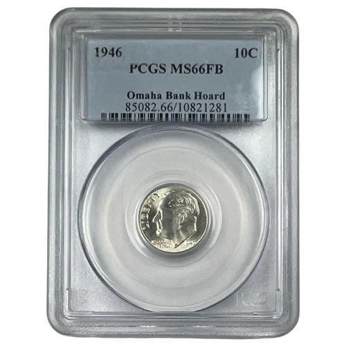 1946 Roosevelt Dime PCGS MS 66 Omaha Bank Hoard NA191
