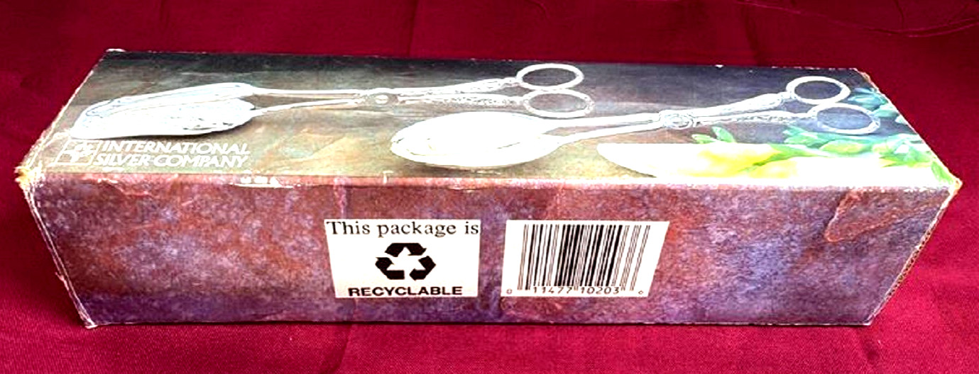 International Silver Company Silverplate Serving Tongs Set w/ Box Vintage