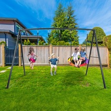 500lb Metal Swing Set Heavy-Duty A-Frame Kids Backyard Playset Outdoor Swing Set