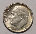 1950 P ROOSEVELT DIME , 90% Silver, circulated