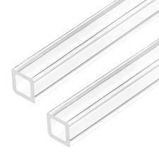 2 Pcs 10mmx10mmx1.5mm Wall Thickness 330mm Long Clear Acrylic Square Tube