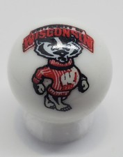 Wisconsin Badgers Glass 1" Logo Marble w/ Stand