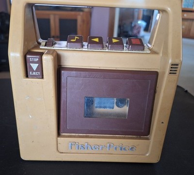 Vintage Fisher-Price 1980s Tape Recorder Cassette Player - Brown/Tan - Untested