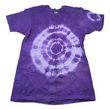 Vintage 80s Custom Purple Tie Dye Blank T-Shirt Sz L Single Stitch Made In USA