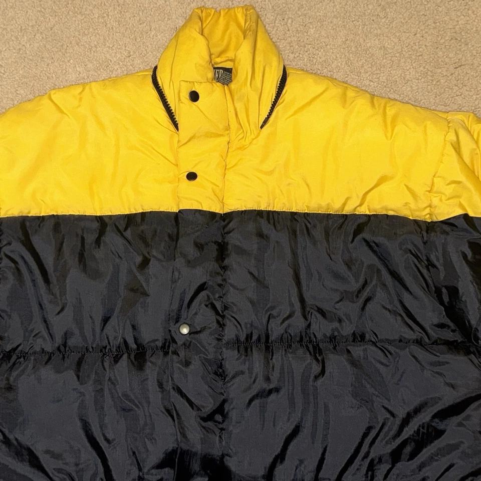 Chaqueta acolchada vintage amarilla negra Sierra Pacific para hombre XL 80s 90s exterior cálida Foto 2 de 4