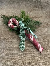 Handmade Fabric Glitter Candy Canes Primitive Holiday Christmas D cor