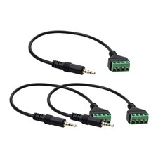 30cm 3.5mm 4 Channel Stereo Male Plugs to Screw Terminals Balun Converters Gold