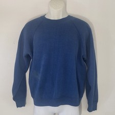 Vintage 1960s Penneys Crewneck Sweatshirt Size Large Blue Flaw READ