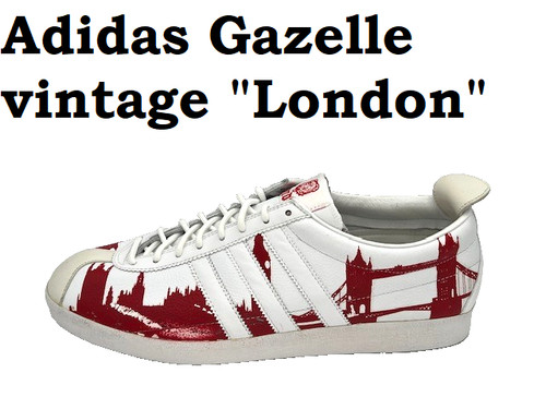 ADIDAS GAZELLE VINTAGE "LONDON" LOW SNEAKERS MEN SHOES WHITE/RED/W SIZE 11.5 NEW - Image 1