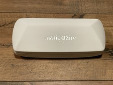 Marie Claire Paris White Hard Eyeglasses Case with Blue Lining