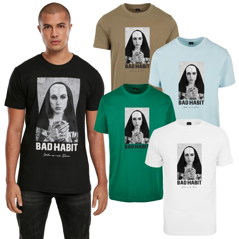 Mister Tee Bad Habit Tee Men Nun Monastery God Tattoo short Sleeve Crew Neck - Image 1 of 1