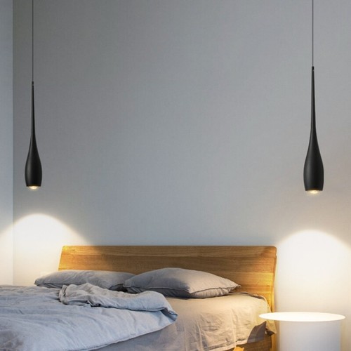 LED Pendant Light Kitchen Lamp Bedroom Hotel Chandeliers Black Ceiling Lights - Picture 12 of 12