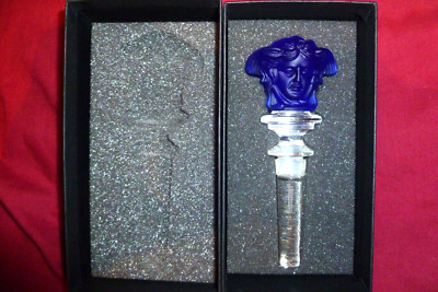 Rosenthal Versace Glas Weinflasche Verschluss Brandneu Verpackt Original Blau