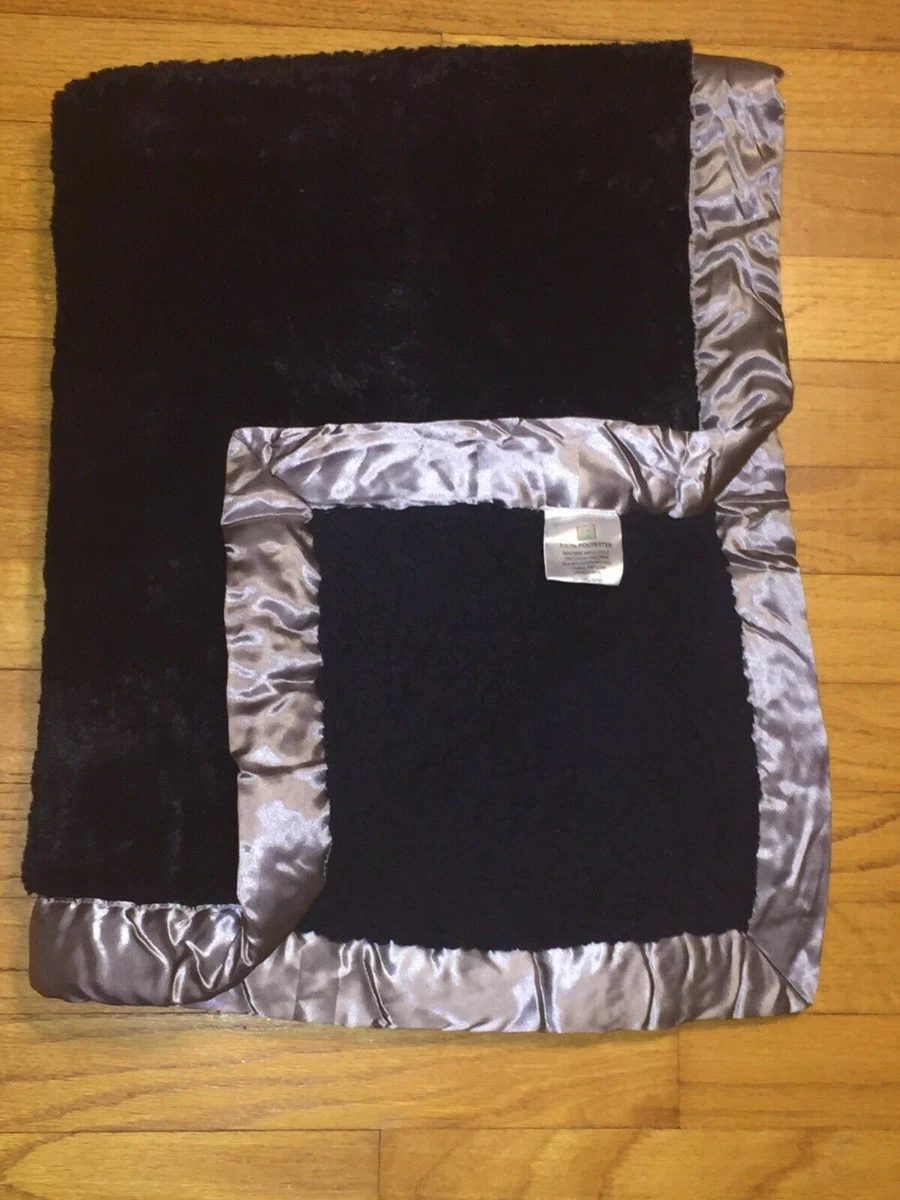 HTF Little Journey Aldi Plush Gray Satin Trim Blanket