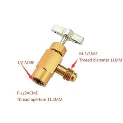 R1234YF Can Tap, 1/2'' Acme To 1/4'' SAE Valve Dispenser AC
