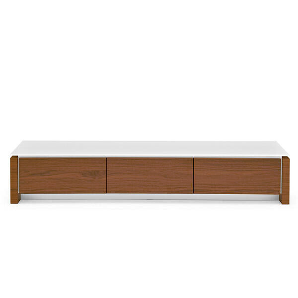 Walnut Finish W/ Frosted Extra White Glass Top