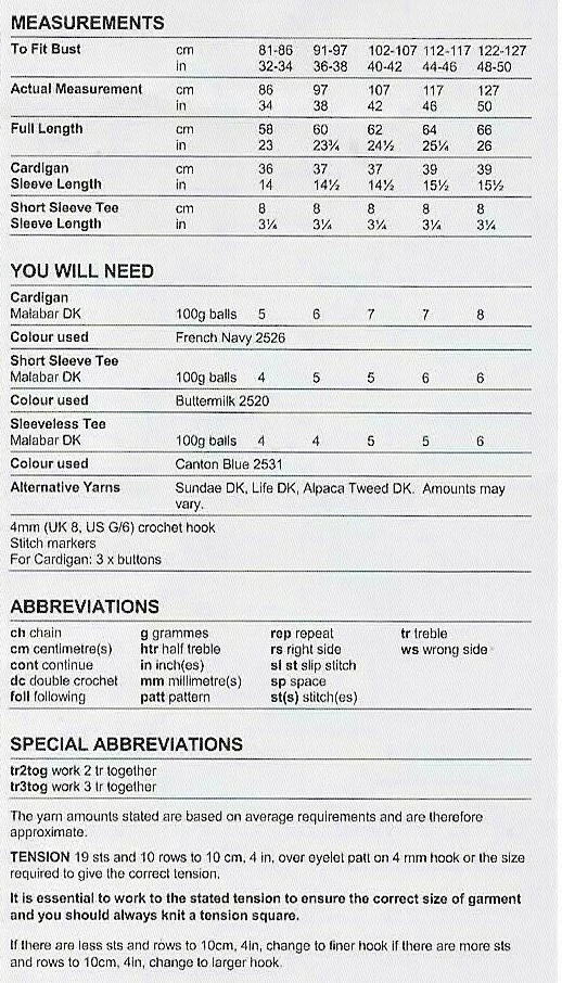 H178 LADIES DK CROCHET TOPS & CARDIGAN PATTERN IN 3 DESIGNS 32- 50" - Image 2 of 2