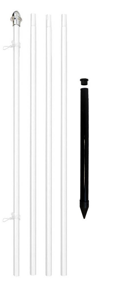 13ft Flag Pole In Ground Pole Pole & Stake Kit Outdoor Flag Pole White 13' Pole