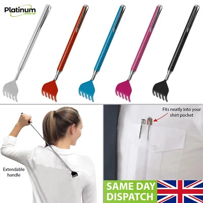 PLATINUMONLINE-UK Back Scratcher Telescopic Massager Portable Extending Extendable Metal Rake UK