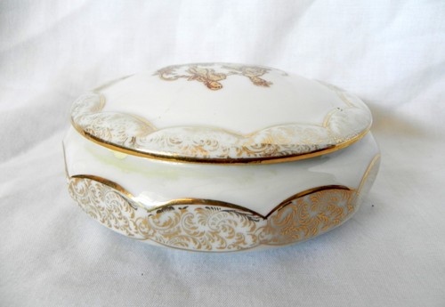 B&C Limoges Frankreich WERFPAAR Schmuck Schmuck Schmuckkästchen Porzellan Weißgold - Bild 6 von 9