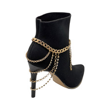 Women Gold Metal Fashion Boot Chain Bracelet Anklet Shoe Back Wave Bling Charm