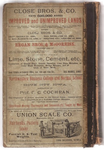 Iowa State Gazetteer and Business Directory 1884-5 Loaded with Antique Ads RARE - 第 2/3 張圖片