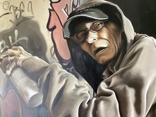 Hand Painted Modern artwork “MIDNIGHT TAGGER”….not a print!