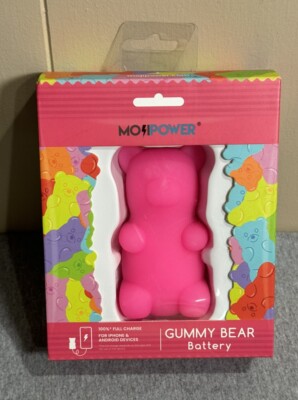 MOJIPOWER Large Pink GUMMY BEAR Power Bank 2600mAh Battery NIB $30