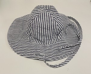 Toddler Sun Hat THE ORIGINAL FLAP HAPPY  Hat With UPF 50+ Size M Stripped Blue