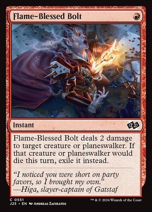 NM Flame-Blessed Bolt, MTG, Foundations Jumpstart, Magic the Gathering, 551