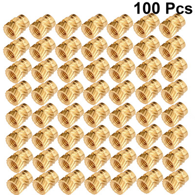 100pcs M3 Thread Knurled Brass Threaded Heat Set for 3D Printer Voron 2.4 M3x5x4