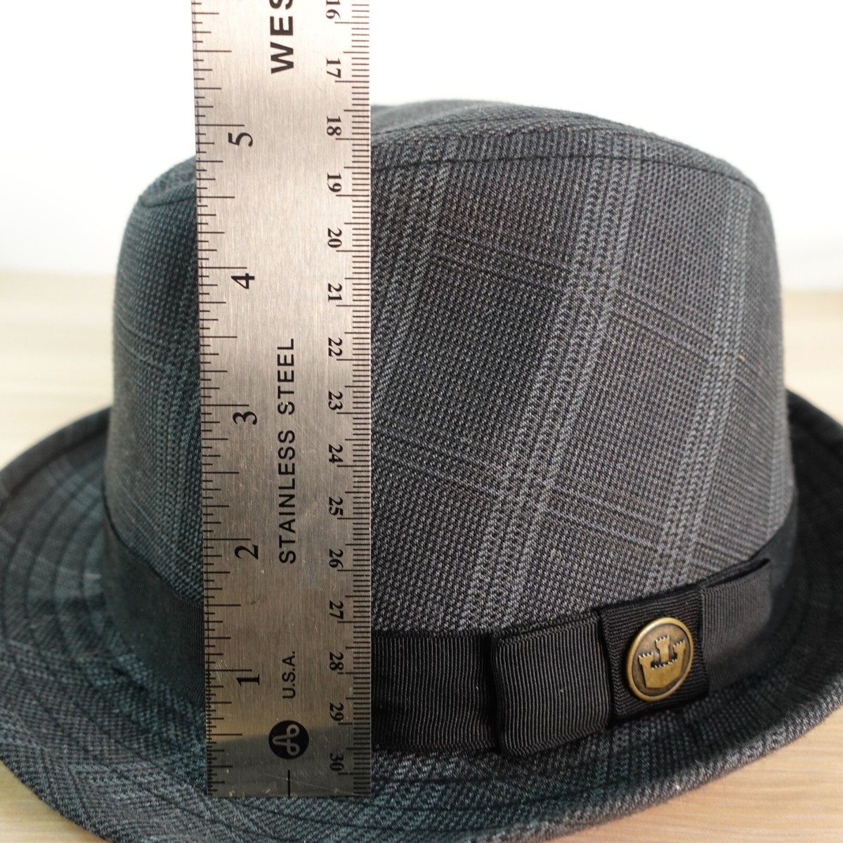 Goorin Bros Men Fedora Hat Medium Theodore Gray Plaid Trilby  display picture 3