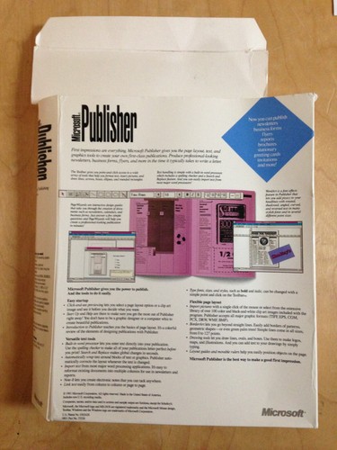 Microsoft Windows Publisher Software 5.25 floppy disk 1.00 with box - Picture 3 of 6