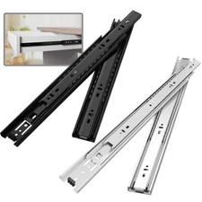1/5Pair Full Extension Drawer Slides Rails 10"-24" 100LB Side Mount Ball Bearing