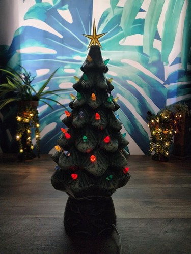 Lighted Trim N Glo, Ceramic Christmas Tree, TableTop Tree w/Multi Colored Lights - Picture 3 of 10