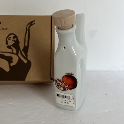 Porland Porselen Bottle Oil Sauce Syrup Pomegranate Hand Decorated Turkey NEW