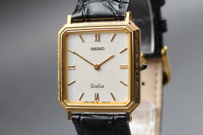 SEIKO Dolce 10k クオーツ Seiko Dolce 8N41-5120 Tungsten Carbide Octagon Case Creamy