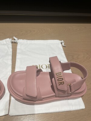 Dior Dioract Pink Lambskin Leather Sandal Women's | eBay
