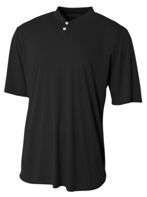 A4 NB3143 Youth Short Sleeve Tek 2-Button Henley Performance Jersey