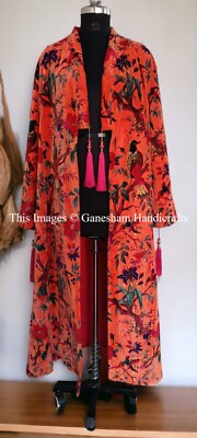 OFMD Orange Bird Velvet Banyan Fabric Kimono Original OFMD Break Up Robe Jacket